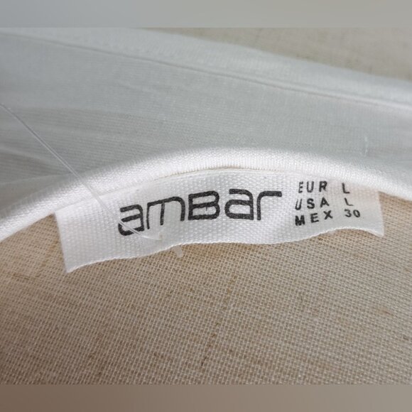 NWT Ambar Women's Summer Dress White Large Guipure Lace Midi Farm Boho Large - Picture 4 of 15